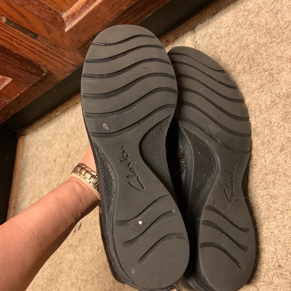 Clarks Bendables Nikki Tea Boot Womens 11 Narrow Black Leather Ruched Ankle Zip - Picture 6 of 7